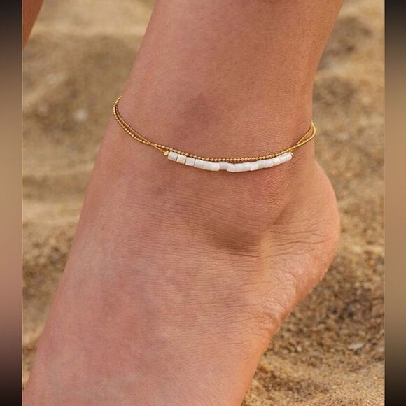 Boho beaded anklet N624 - Picture 1 of 4